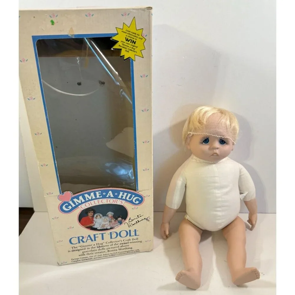 Vintage Gimme A Hug Craft Pouty Doll Bonita Worthing Cute Blonde Boy Teeth